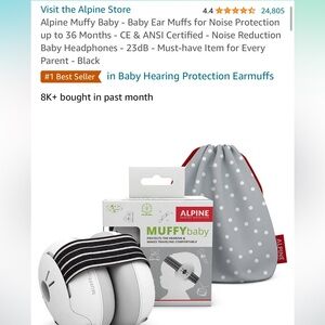 Alpine Muffy Baby Ear Muffs for Noise Protection up to 36 M CE/ANSI Certified